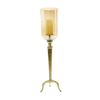 DecMode Gold Aluminum Single Candle Hurricane Lamp