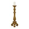 DecMode Gold Polystone Handmade Pillar Candle Holder