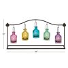 DecMode 5 Holder Multi Colored Metal Hanging Bottle Decorative Candle Lantern