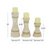 DecMode 3 Candle Cream Wood Candle Holder, Set of 3