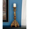 DecMode Gold Polystone Tall Standing Candle Holder