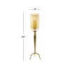 DecMode Gold Aluminum Single Candle Hurricane Lamp