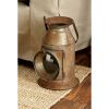 DecMode Gray Metal Decorative Candle Lantern with Handle