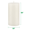 Stonebriar Unscented 3" x 6" 1-Wick White Pillar Candles, 6 Pack